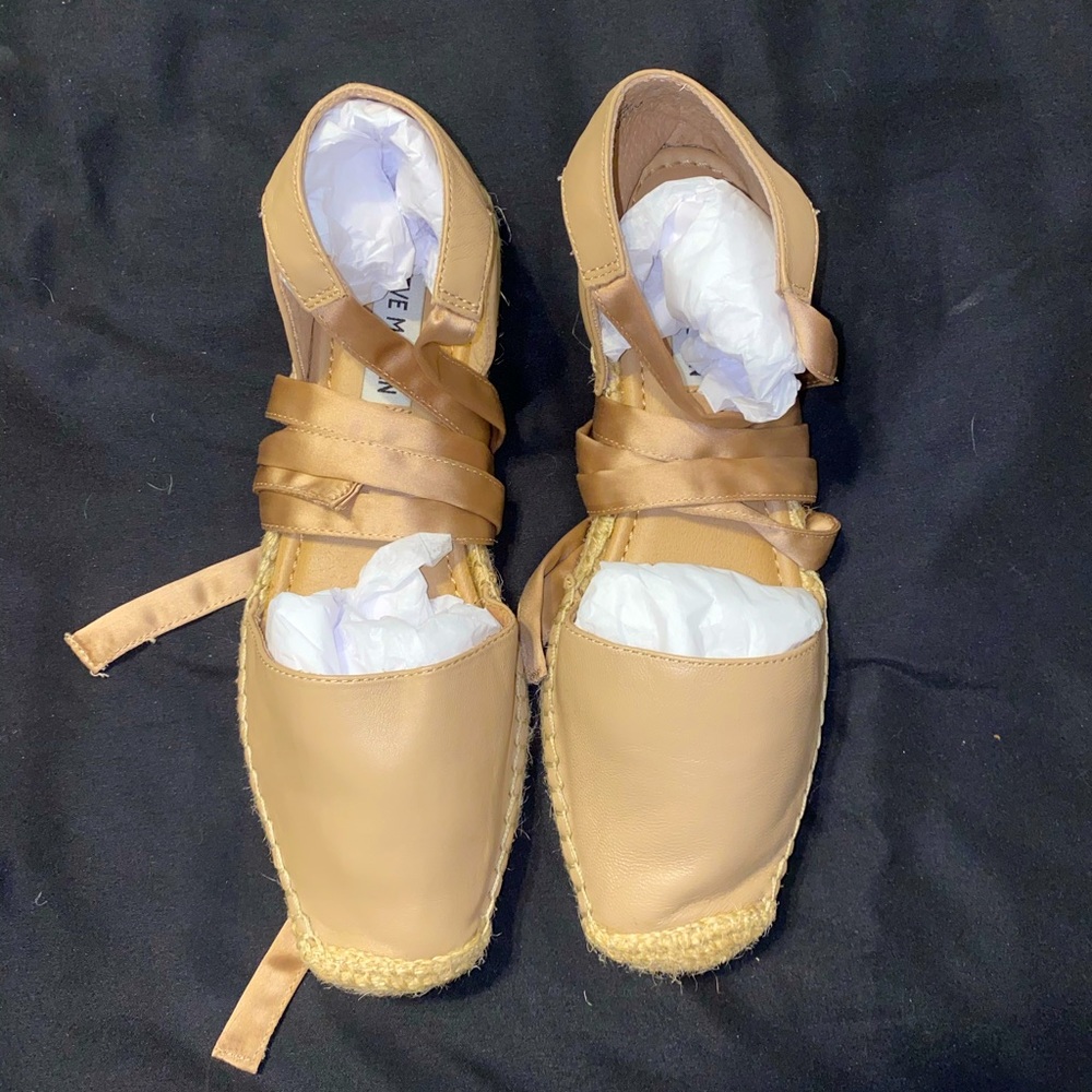 Tan Steve Madden lace up sandals